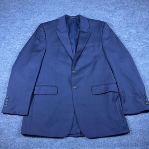 Lauren Ralph Lauren Mens Navy Blue 2-Button Blazer Sport Coat Made in Canada 38R